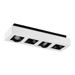 Arcchio spotlight Vince, 47 cm, 4 lyskilder, hvid/sort, GU10