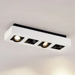 Arcchio spotlight Vince, 47 cm, 4 lyskilder, hvid/sort, GU10