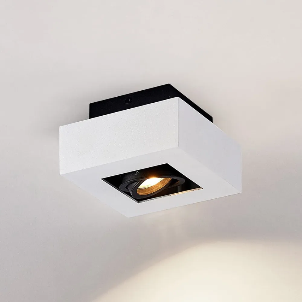 Arcchio spotlight Vince, 14 x 14 cm, hvid/sort, GU10