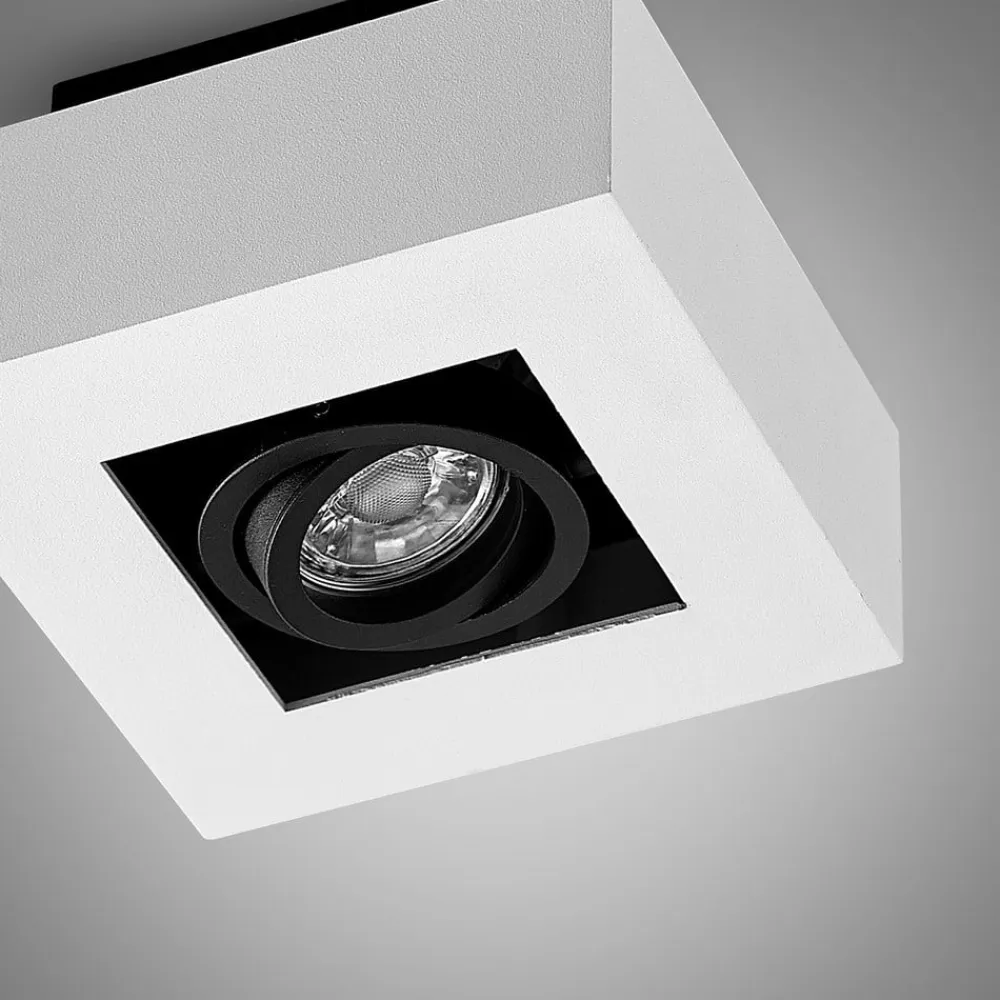 Arcchio spotlight Vince, 14 x 14 cm, hvid/sort, GU10