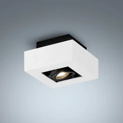 Arcchio spotlight Vince, 14 x 14 cm, hvid/sort, GU10