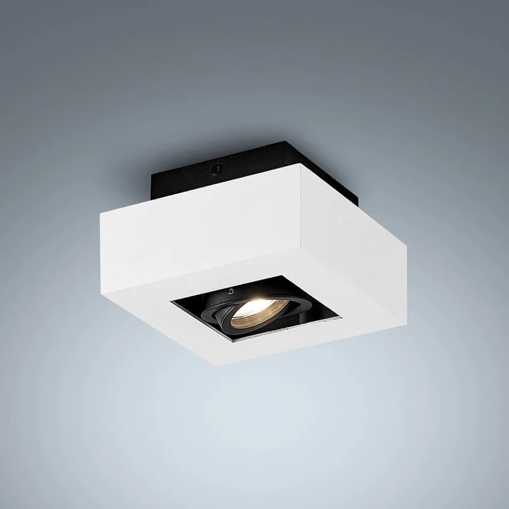 Arcchio spotlight Vince, 14 x 14 cm, hvid/sort, GU10