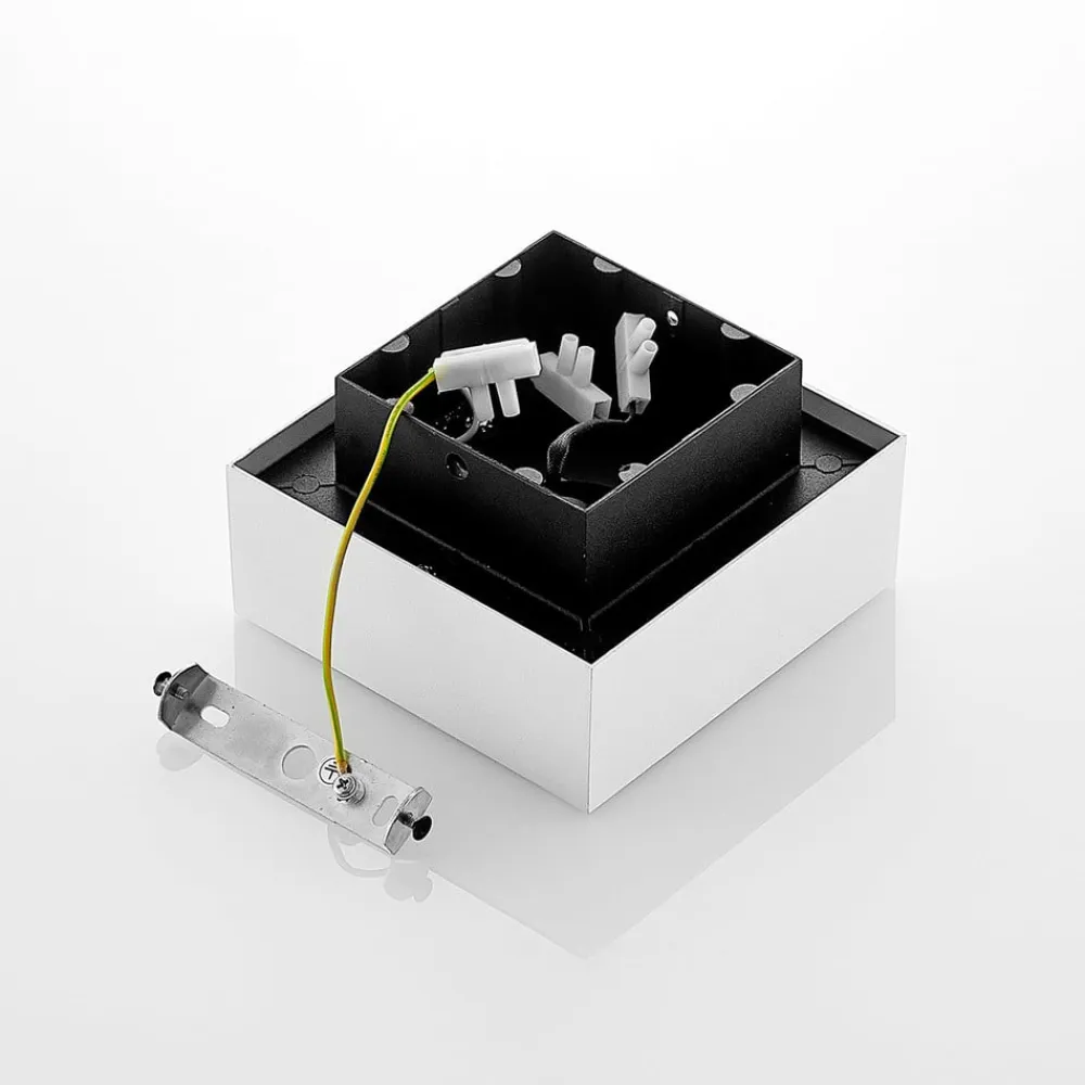 Arcchio spotlight Vince, 14 x 14 cm, hvid/sort, GU10