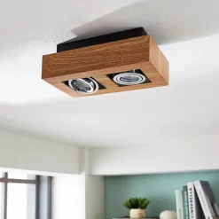 Arcchio spotlight Vince, 25 cm, træfarvet, metal, GU10