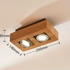 Arcchio spotlight Vince, 25 cm, træfarvet, metal, GU10