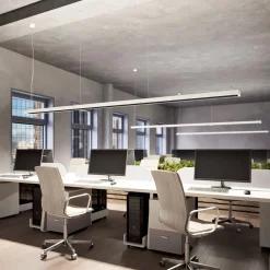 Arcchio Susi LED-kontorhængelampe, hvid, 120 cm, 4.000K, DALI