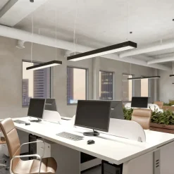 Arcchio Arbejdsrum/Kontor|Pendellamper>Susi LED-kontorhængelampe, sort, 120 cm, 4000K, DALI