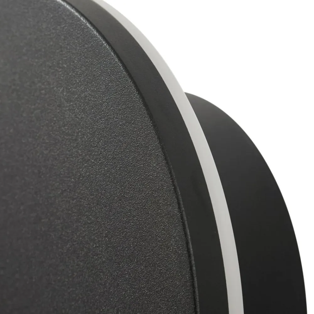 Arcchio udendørs LED-væglampe Gravo, Ø 16 cm, sort, IP65