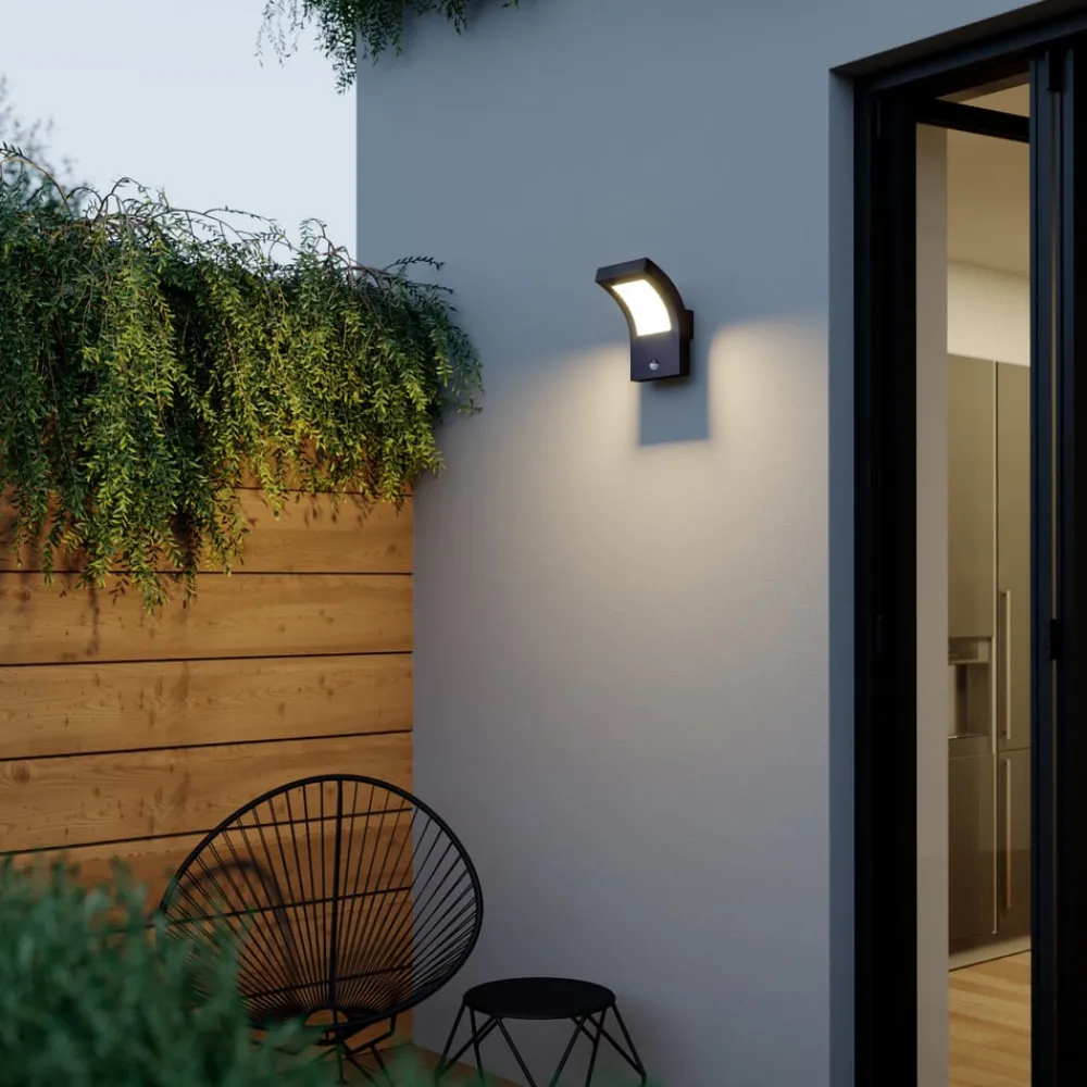 Arcchio Væglampe Med Sensor|Terrassebelysning>udendørs LED-væglampe Advik, antracit, IP54, sensor