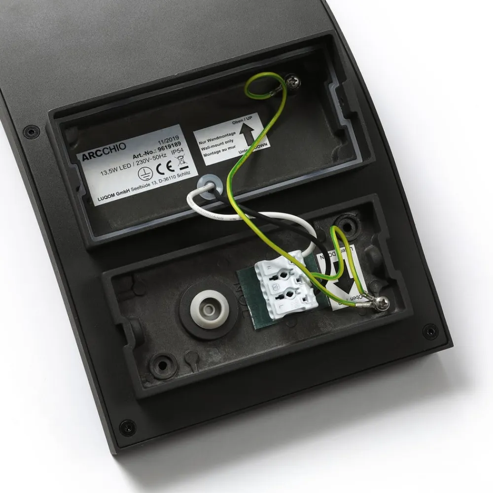 Arcchio Væglampe Med Sensor|Terrassebelysning>udendørs LED-væglampe Advik, antracit, IP54, sensor