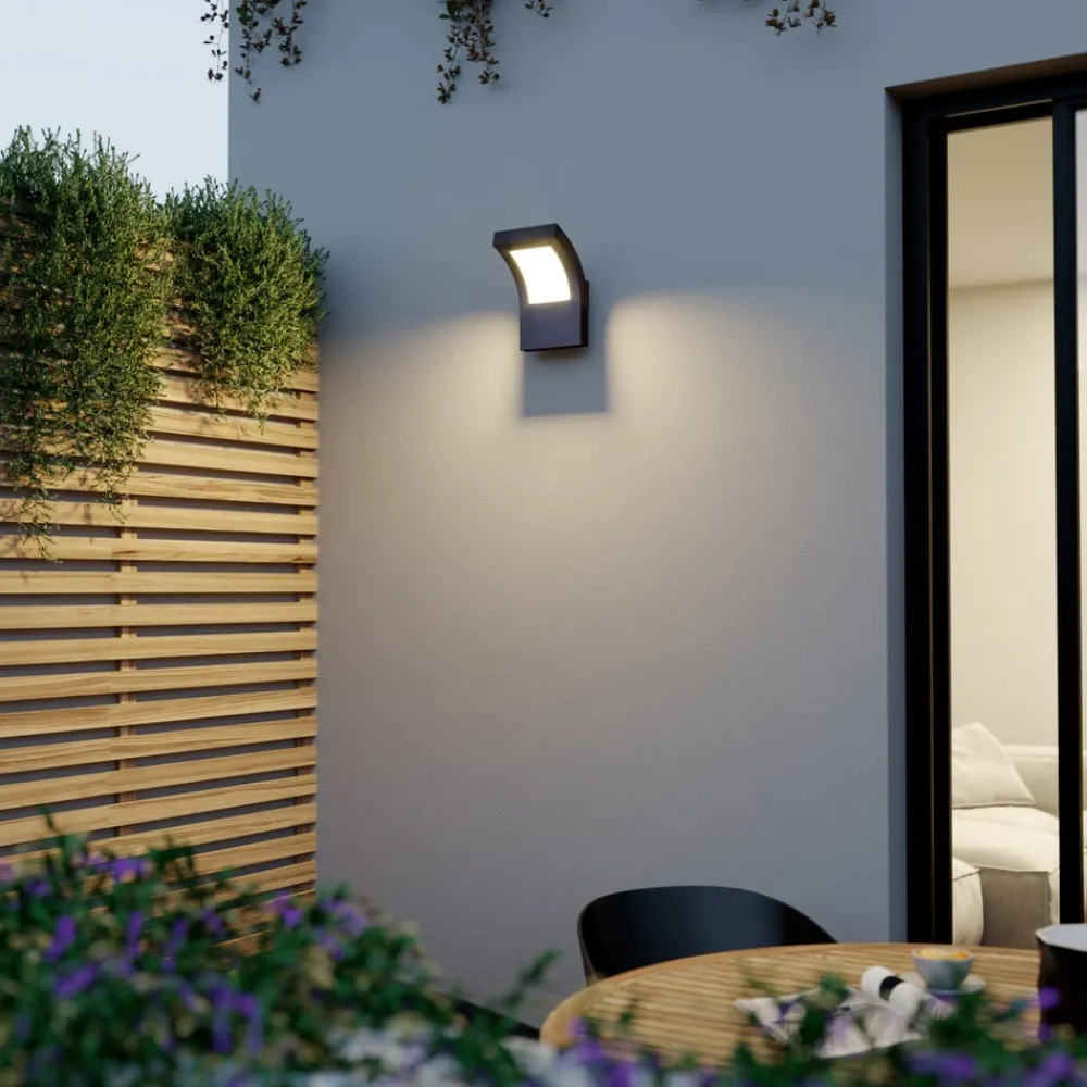 Arcchio udendørs LED-væglampe Advik, IP65, antracit, metal