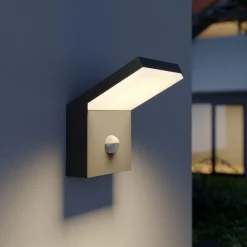 udendørs LED-væglampe Yolena, sensor, antracit, aluminium^Arcchio Discount