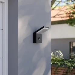 udendørs LED-væglampe Yolena, sensor, antracit, aluminium^Arcchio Discount