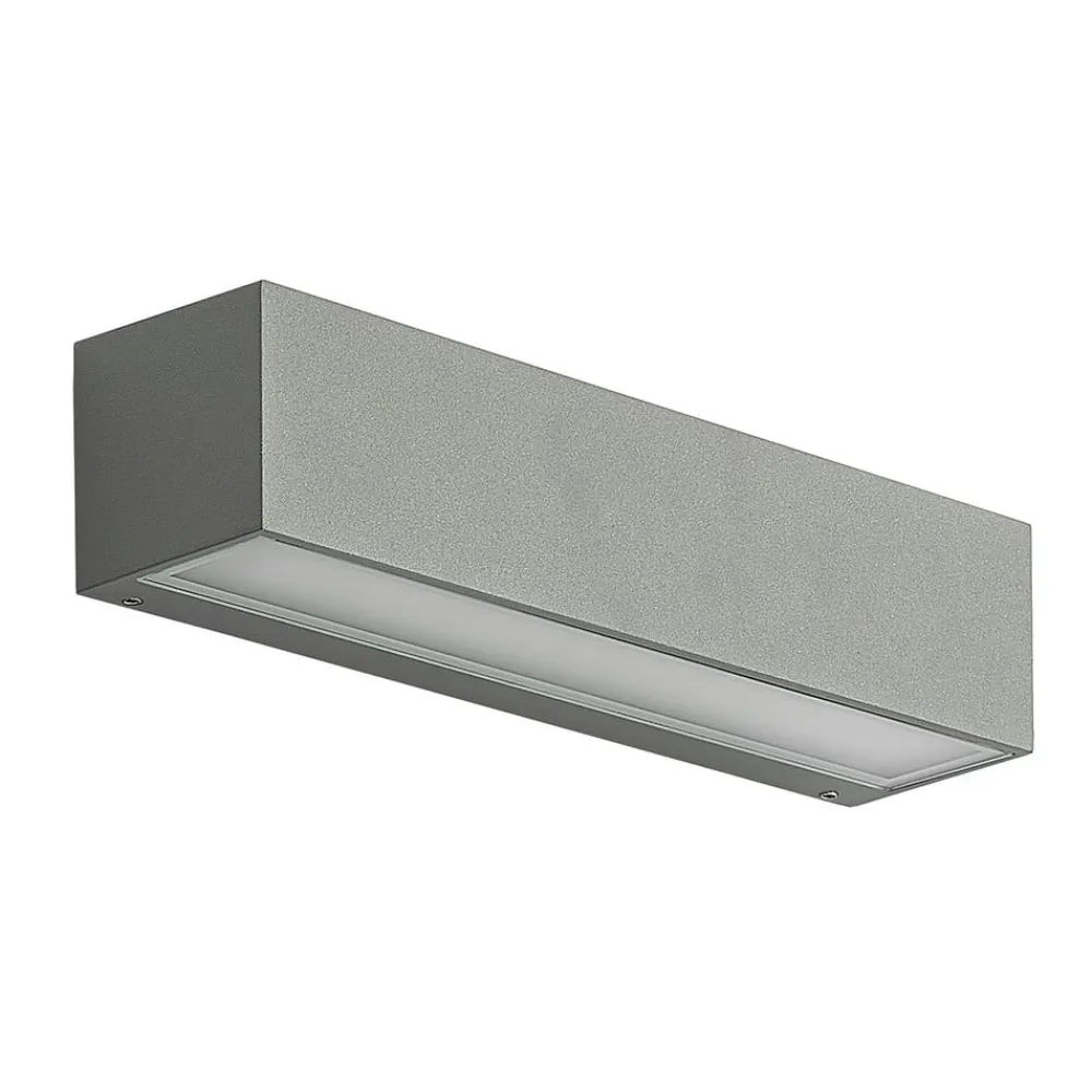 Arcchio Terrassebelysning>udendørs LED-væglampe Lengo, 25 cm, 1 lyskilde, grå, CCT