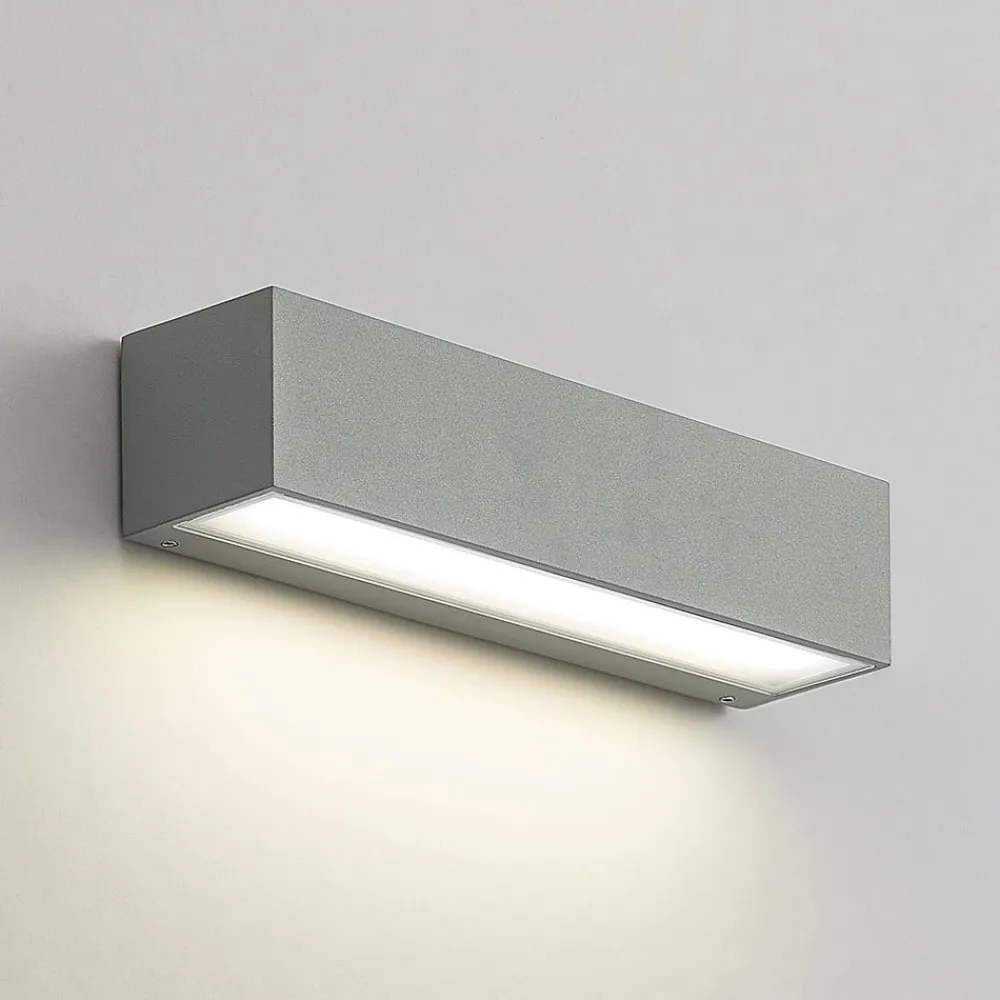 Arcchio Terrassebelysning>udendørs LED-væglampe Lengo, 25 cm, 1 lyskilde, grå, CCT