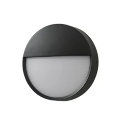 Arcchio udendørs LED-væglampe Gravo, Ø 25 cm, sort, IP65