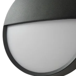 Arcchio udendørs LED-væglampe Gravo, Ø 25 cm, sort, IP65