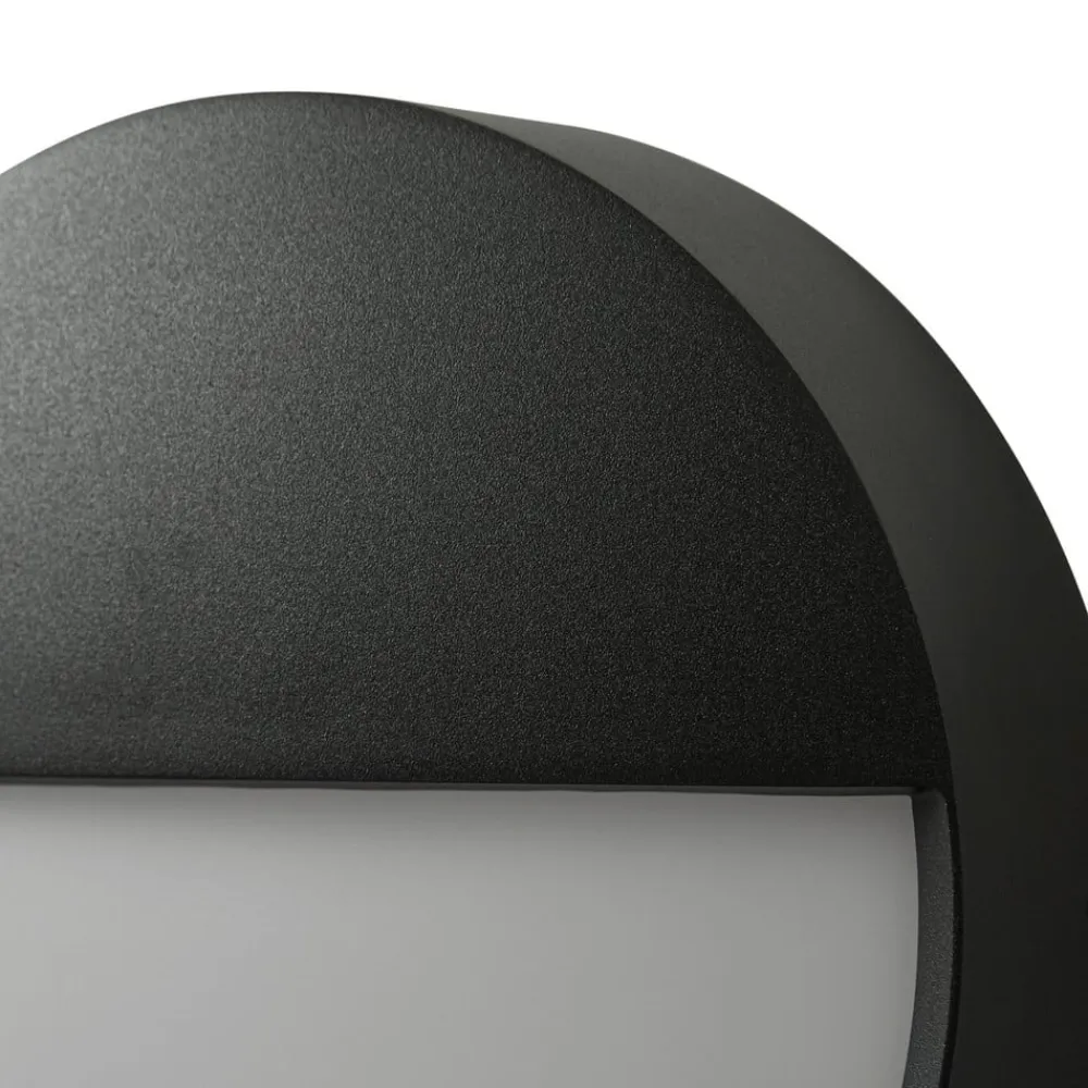 Arcchio udendørs LED-væglampe Gravo, Ø 25 cm, sort, IP65