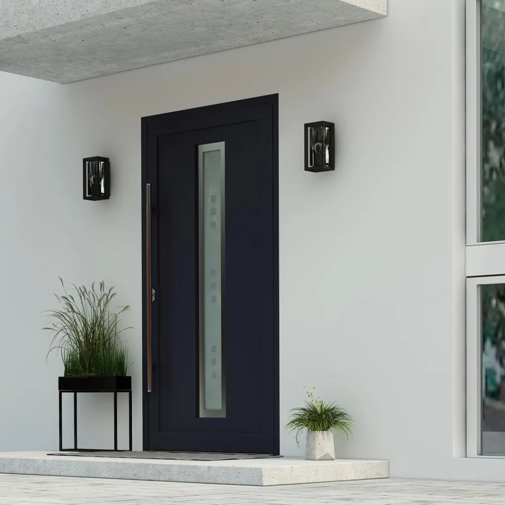 Arcchio udendørs væglampe Ismera, antracit/klar, IP65, glas