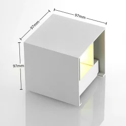 Arcchio væglampe Zuzana, kantet, hvid, G9, 10 cm bred