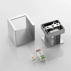 Arcchio væglampe Zuzana, kantet, aluminiumsfarvet, G9, 10 cm