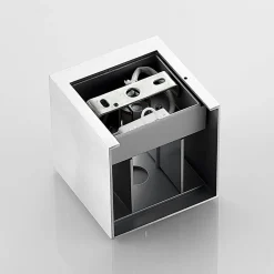 Arcchio væglampe Zuzana, kantet, aluminiumsfarvet, G9, 10 cm