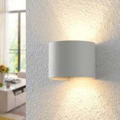 Arcchio væglampe Zuzana, rund, hvid, G9, 13 cm bred