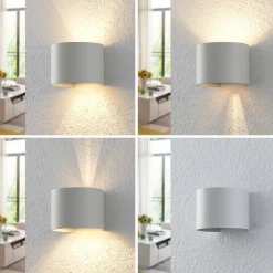 Arcchio væglampe Zuzana, rund, hvid, G9, 13 cm bred