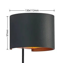 væglampe Zuzana, rund, sort, stik, 13 cm^Arcchio Outlet