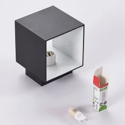 Arcchio væglampe Zuzana, sæt med 2, sort, G9, 10 cm bred