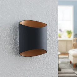 Vilja væglampe, sort, guld, oval^Arcchio New