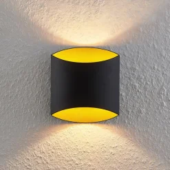 Vilja væglampe, sort, guld, oval^Arcchio New