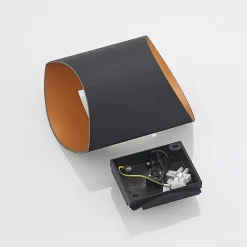 Vilja væglampe, sort, guld, oval^Arcchio New