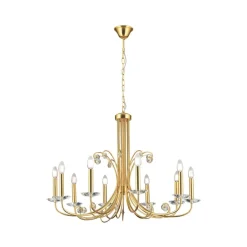 Ariane lysekrone, guldfarvet, Ø 92 cm, krystal, 10 lyskilder.^ORION Discount