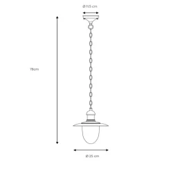 Lucide Udendørs Pendellamper>Aruba udendørs hængelampe, rustbrun