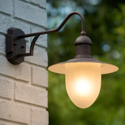 Aruba udendørs væglampe, Ø 25 cm, rustbrun^Lucide Outlet