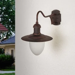 Aruba udendørs væglampe, Ø 25 cm, rustbrun^Lucide Outlet
