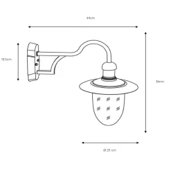 Aruba udendørs væglampe, Ø 25 cm, rustbrun^Lucide Outlet