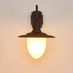 Aruba udendørs væglampe, Ø 25 cm, rustbrun^Lucide Outlet