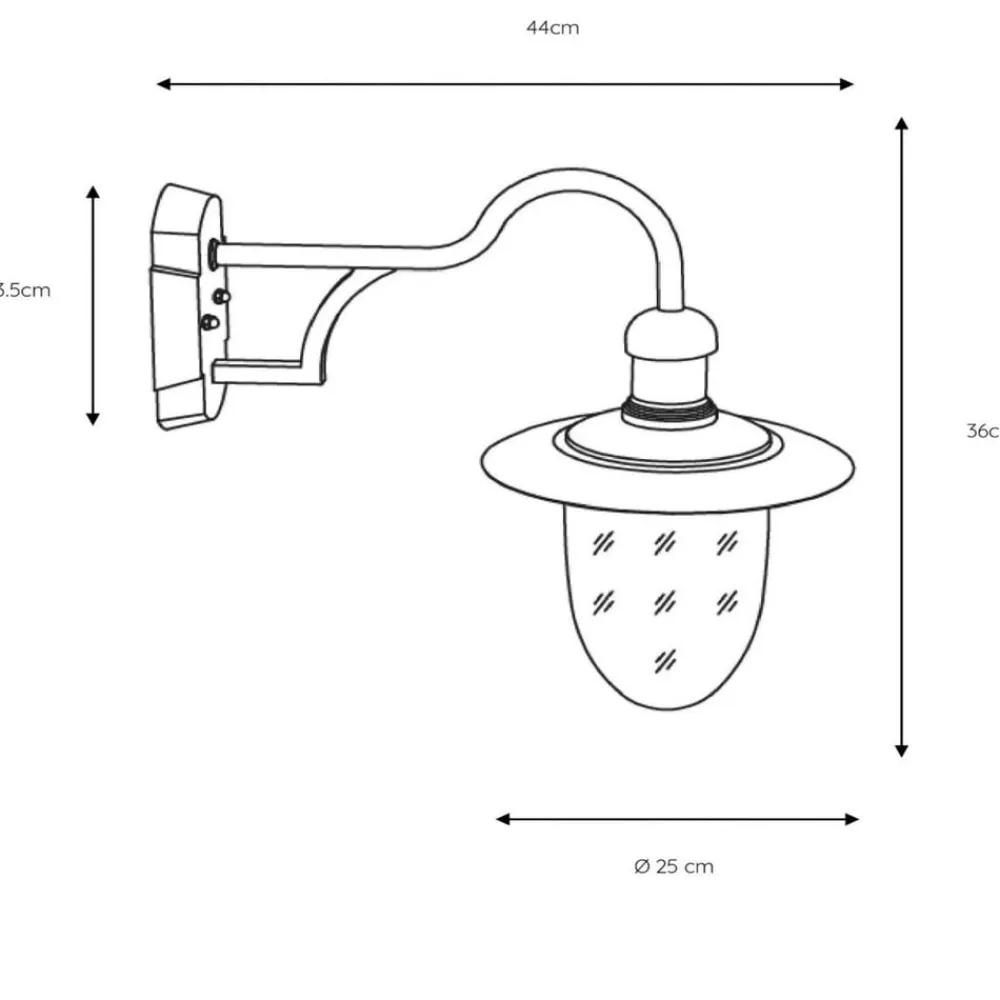Lucide Aruba udendørs væglampe, Ø 25 cm, sort