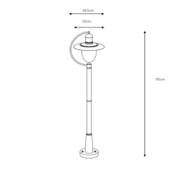 Lucide Aruba vejlampe, rustbrun