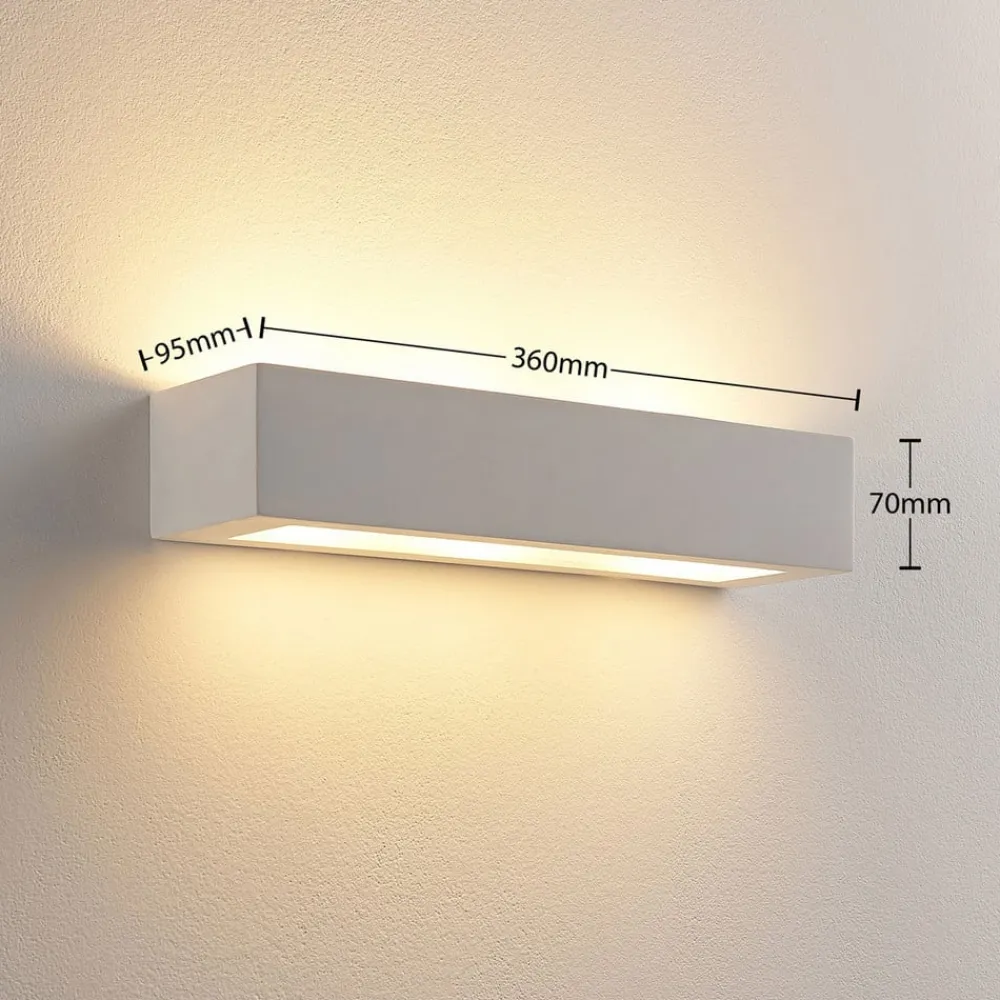 Lindby Gang|Væglamper>Arya væglampe, op/ned, hvid, gips, G9, 2 lyskilder, kan males