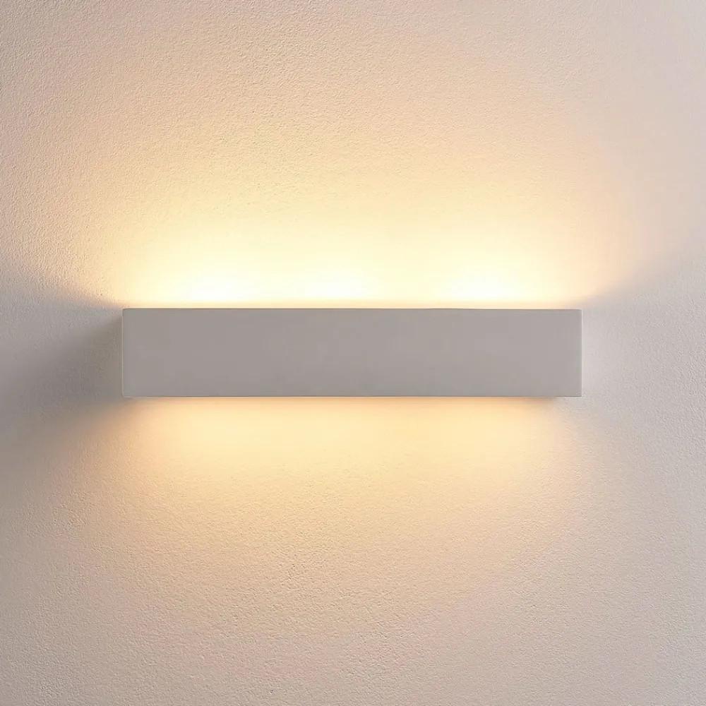 Lindby Gang|Væglamper>Arya væglampe, op/ned, hvid, gips, G9, 2 lyskilder, kan males