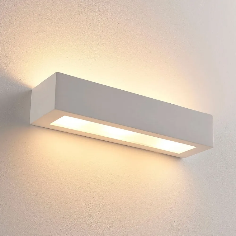 Lindby Gang|Væglamper>Arya væglampe, op/ned, hvid, gips, G9, 2 lyskilder, kan males