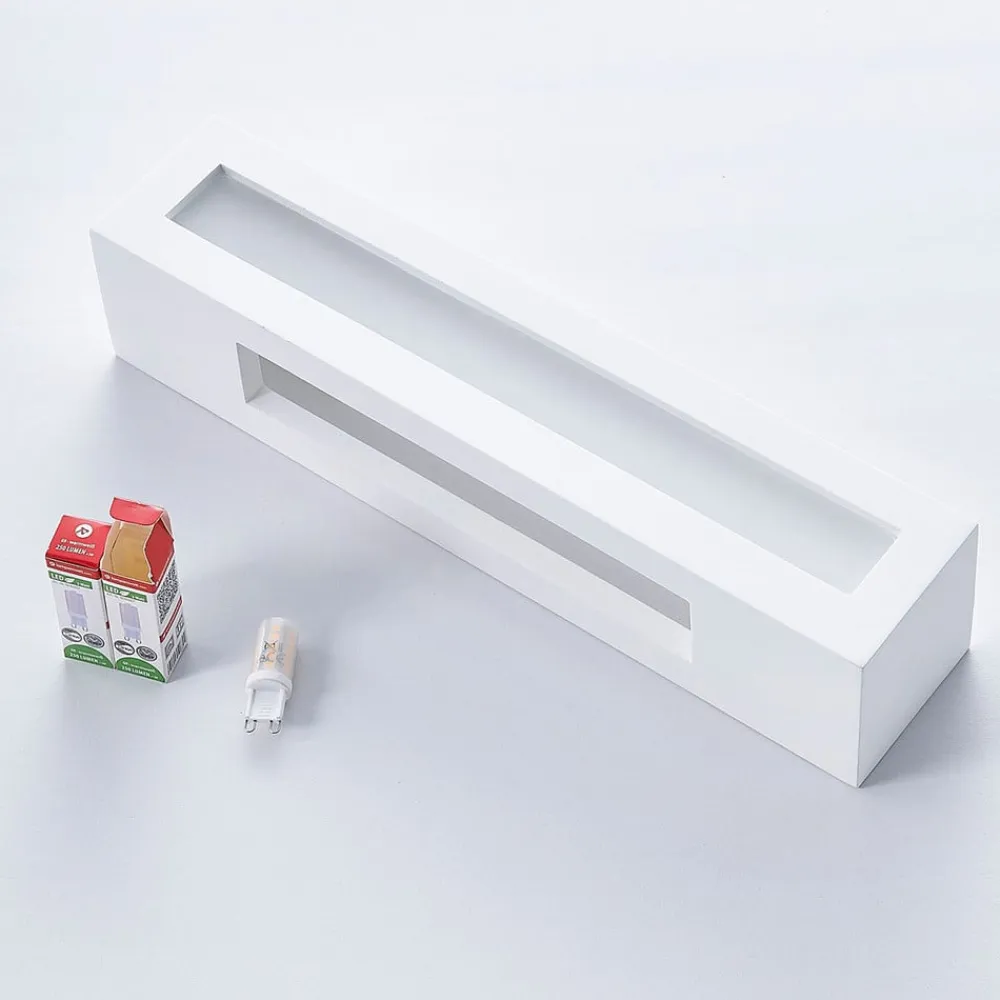 Lindby Gang|Væglamper>Arya væglampe, op/ned, hvid, gips, G9, 2 lyskilder, kan males