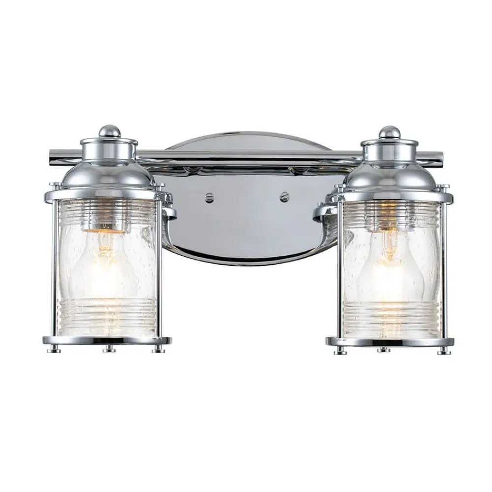 KICHLER Væg- Og Spejllamper>Ashland Bay væglampe til badeværelset, 2 lk, krom