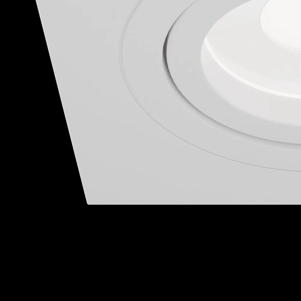 Maytoni Atom indbygningsspot, GU10, hvid, kantet ramme