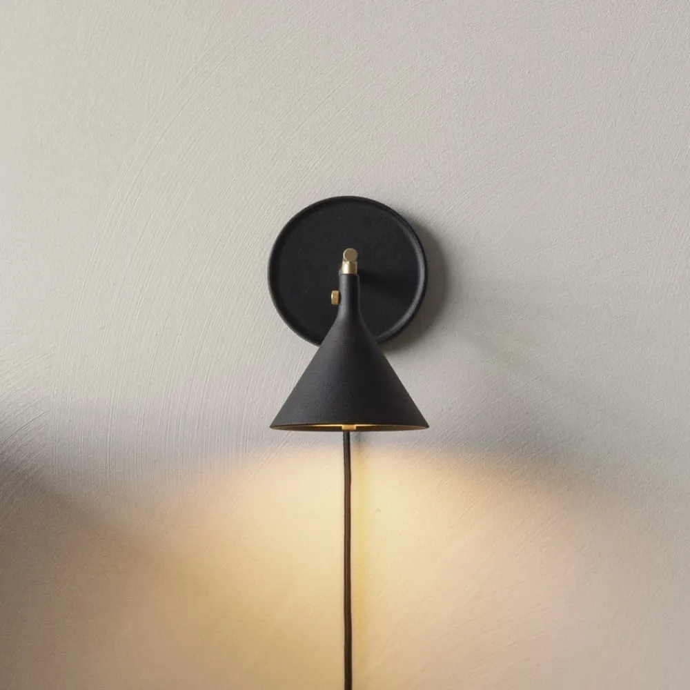 Audo Copenhagen Væg- Og Spejllamper>Audo LED-væglampe Cast, sort, IP44, dæmper, stik