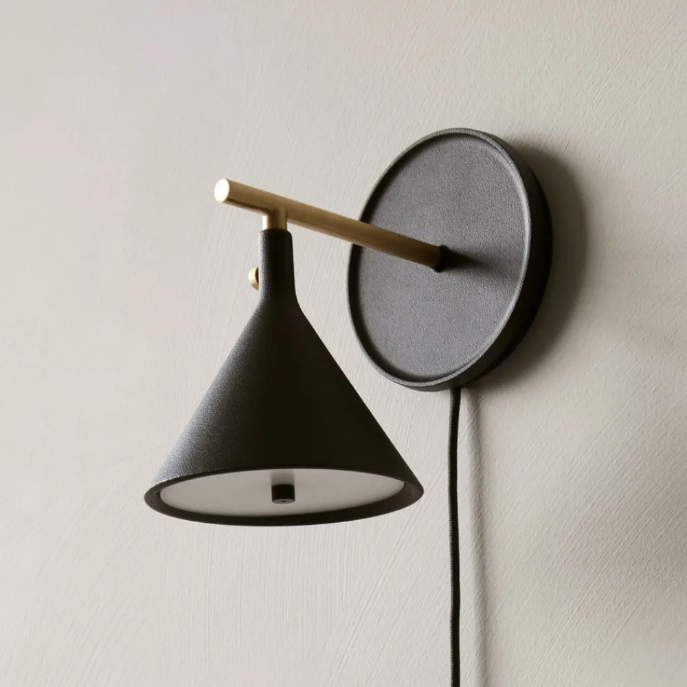 Audo Copenhagen Væg- Og Spejllamper>Audo LED-væglampe Cast, sort, IP44, dæmper, stik