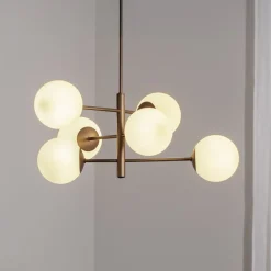 Aurora hængelampe, brun, Ø 60 cm, 6 lyskilder, glas, E14^Domiluce Sale